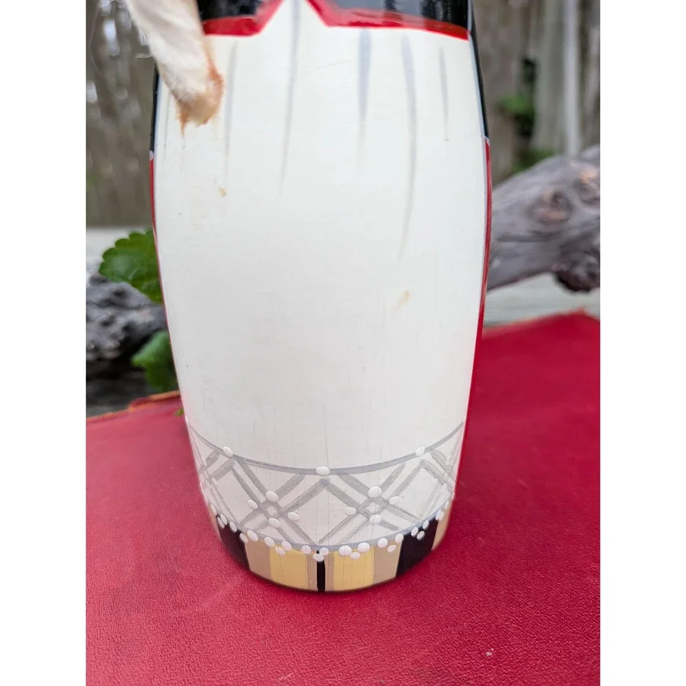 Vintage Hand Painted Wood Russian Peg Doll, Made In Estonia